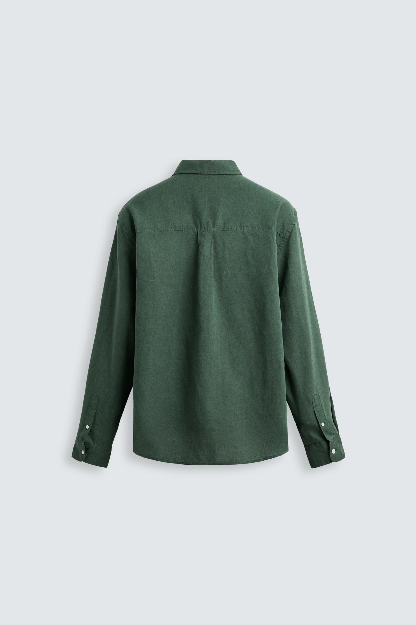 COTTON - LINEN SHIRT  | Green | 1063/305/933